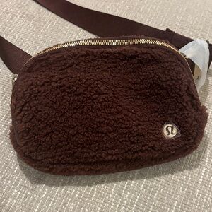Lululemon Athletica Chocolate Fleece Crossbody Bag